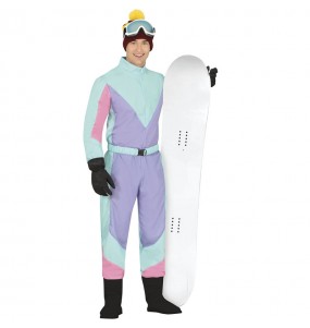 Costume pour homme Skieur rétro bleu