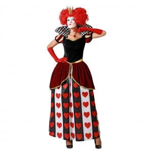Costume Reine des cœurs rouge femme