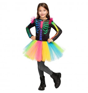 Costume Squelette coloré fille