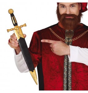Épée médiévale dorée pour compléter vos costumes