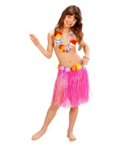 Jupe hawaïenne rose pour enfants pour compléter vos costumes