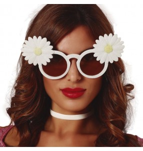 Lunettes Blanches avec marguerites