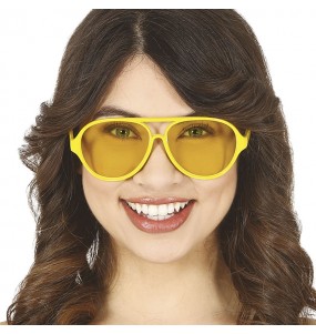 Lunettes d'aviateur jaunes pour compléter vos costumes