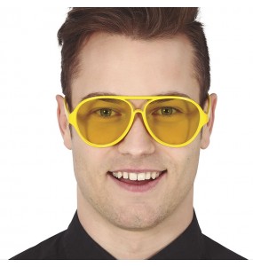 Lunettes d'aviateur jaunes