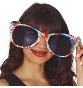 Lunettes géantes multicolores pour compléter vos costumes