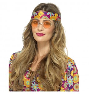 Lunettes hippie orange pour compléter vos costumes