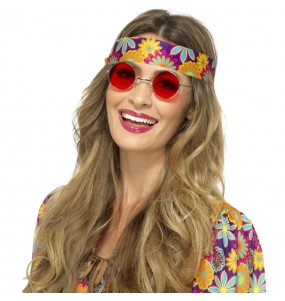 Lunettes Hippie rouges pour compléter vos costumes