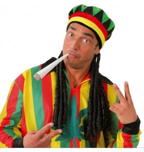 Chapeau jamaïcain avec tresses pour compléter vos costumes