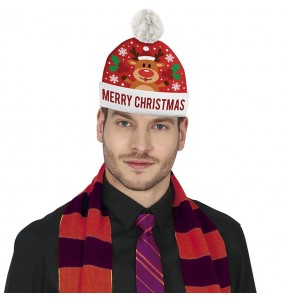 Bonnet de Noël Renne effet laine pour compléter vos costumes