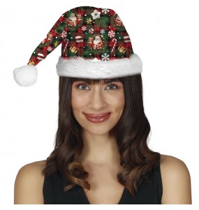 Bonnet de Noël vert et rouge pour compléter vos costumes
