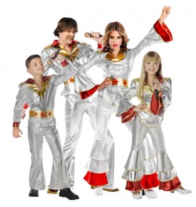 Déguisements Disco Abba silver pour groupe