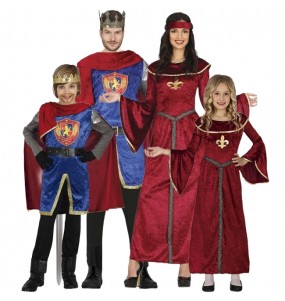 Déguisements Rois médiévaux en manteau rouge pour groupe