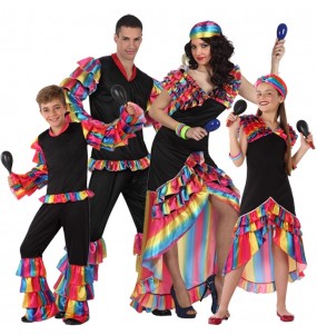 Groupe Danseurs Rumba Multicolore