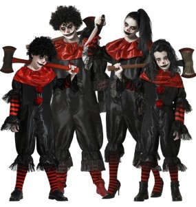 Déguisements Clowns noirs assassins pour groupe