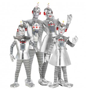 Costumes Robots argentés pour groupes et familles