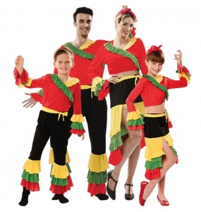 Groupe Danseurs Rumba Multicolore