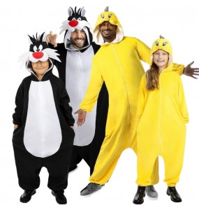 Déguisements Sylvestre et Titi de Looney Tunes pour groupe