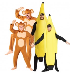 Costumes Singes et bananes pour groupes et familles