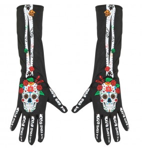 Gants de Catrina pour le Jour des Morts pour compléter vos costumes térrifiants