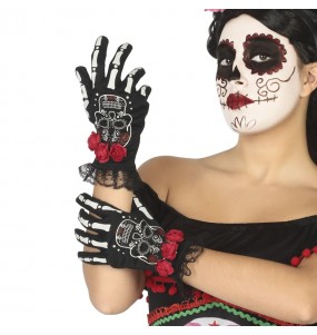 Gants Catrina mexicaine