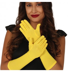 Gants longs jaunes 