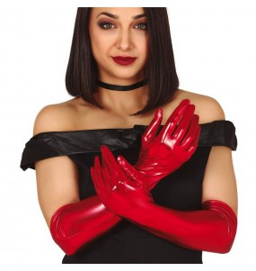 Gants Métallisés rouges