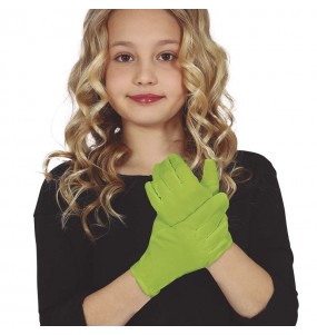 Gants pour enfants vert citron pour compléter vos costumes