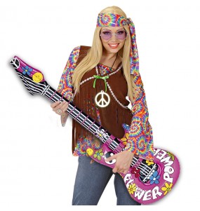 Guitare gonflable Hippie pour compléter vos costumes