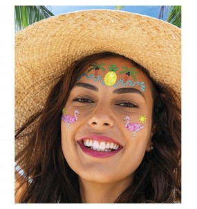 Bijoux de visage fleurs tropicales pour compléter vos costumes