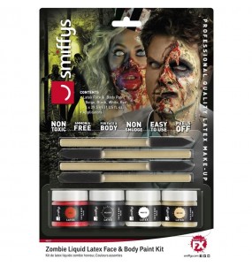 Kit de maquillage zombie réaliste avec latex pour compléter vos costumes térrifiants