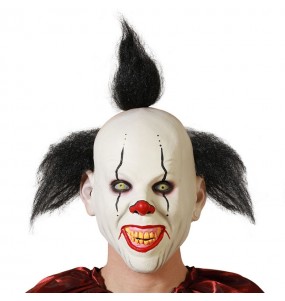 Masque de clown psychotique avec cheveux pour compléter vos costumes térrifiants