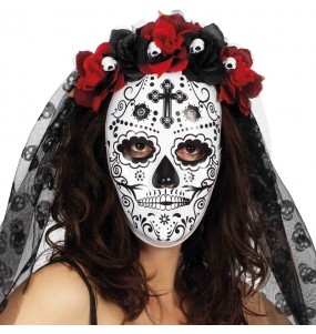 Masque mystérieux de Catrina pour compléter vos costumes térrifiants