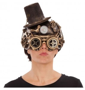 Masque Steampunk avec chapeau