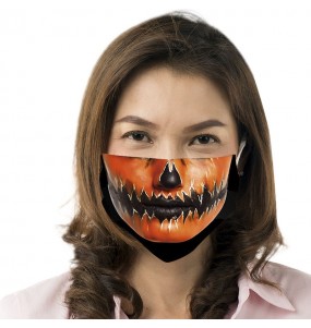 Masque de protection Citrouille Halloween pour adultes