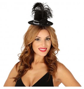 Mini Chapeau Noir avec plumes