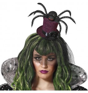 Mini chapeau de sorcière avec araignée pour compléter vos costumes térrifiants