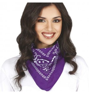 Bandana de cow-boy violet pour compléter vos costumes