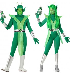 Costumes Aliens verts pour se déguiser à duo