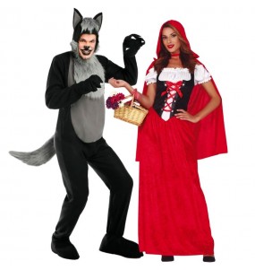 Costumes petit chaperon rouge et le grand méchant loup pour se déguiser à duo