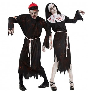 Costumes Curé et Nonne Zombies pour se déguiser à duo
