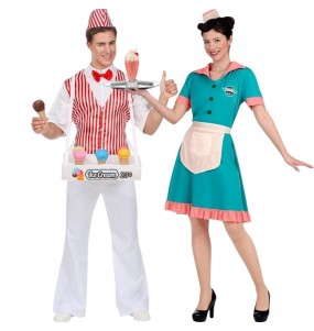 Costumes Glacier et Serveuse Années 50 pour se déguiser à duo