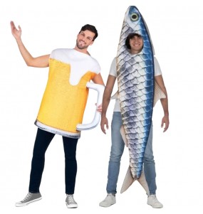 Costumes Chope de Bière et Sardine pour se déguiser à duo