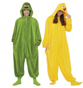 Costumes Oscar et Big Bird de 1, rue Sésame pour se déguiser à duo