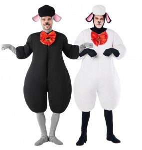 Costumes Moutons Noir et Blanc pour se déguiser à duo