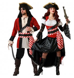 Costumes Pirates rouges pour se déguiser à duo