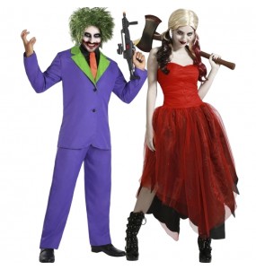 Costumes Méchants Joker et Harley Quinn pour se déguiser à duo