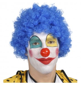 Perruque de clown bleue pour compléter vos costumes