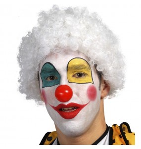 Perruque de clown blanche pour compléter vos costumes