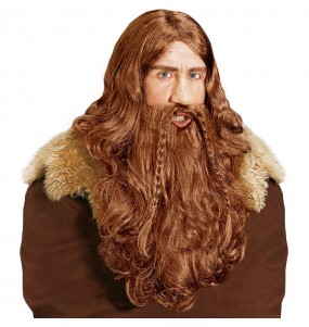 Perruque guerrier viking avec barbe pour compléter vos costumes
