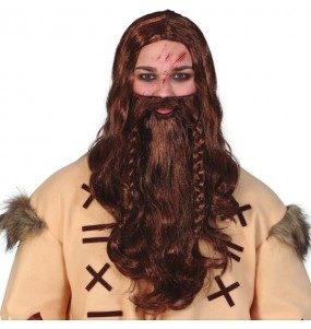 Perruque Viking longue avec barbe pour compléter vos costumes
